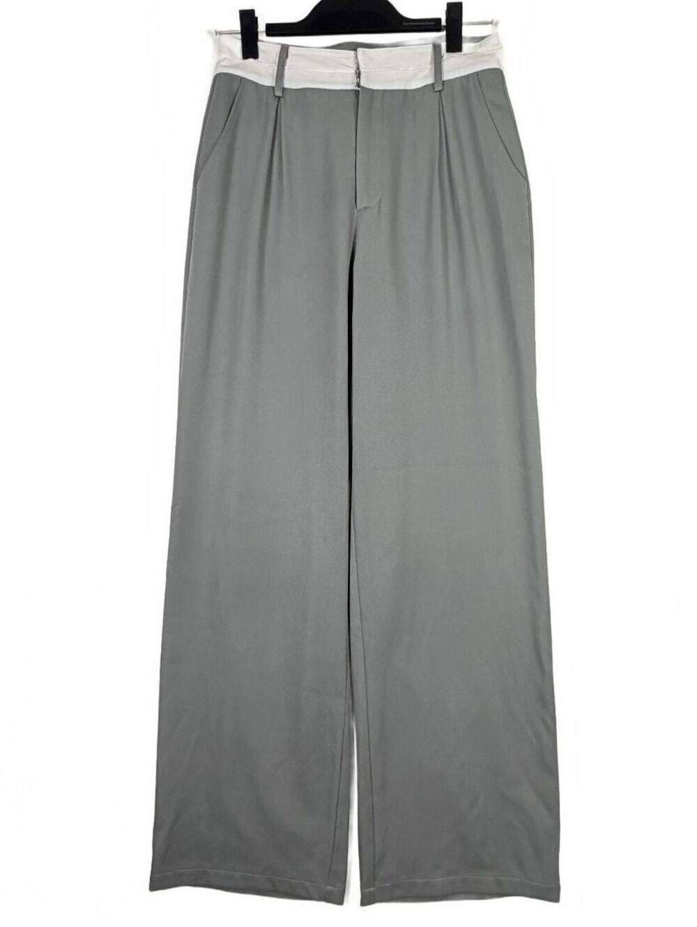 Brooklyn Karma Gray Wide Leg Pants Stretch Pleated Trouser Size‎ Small